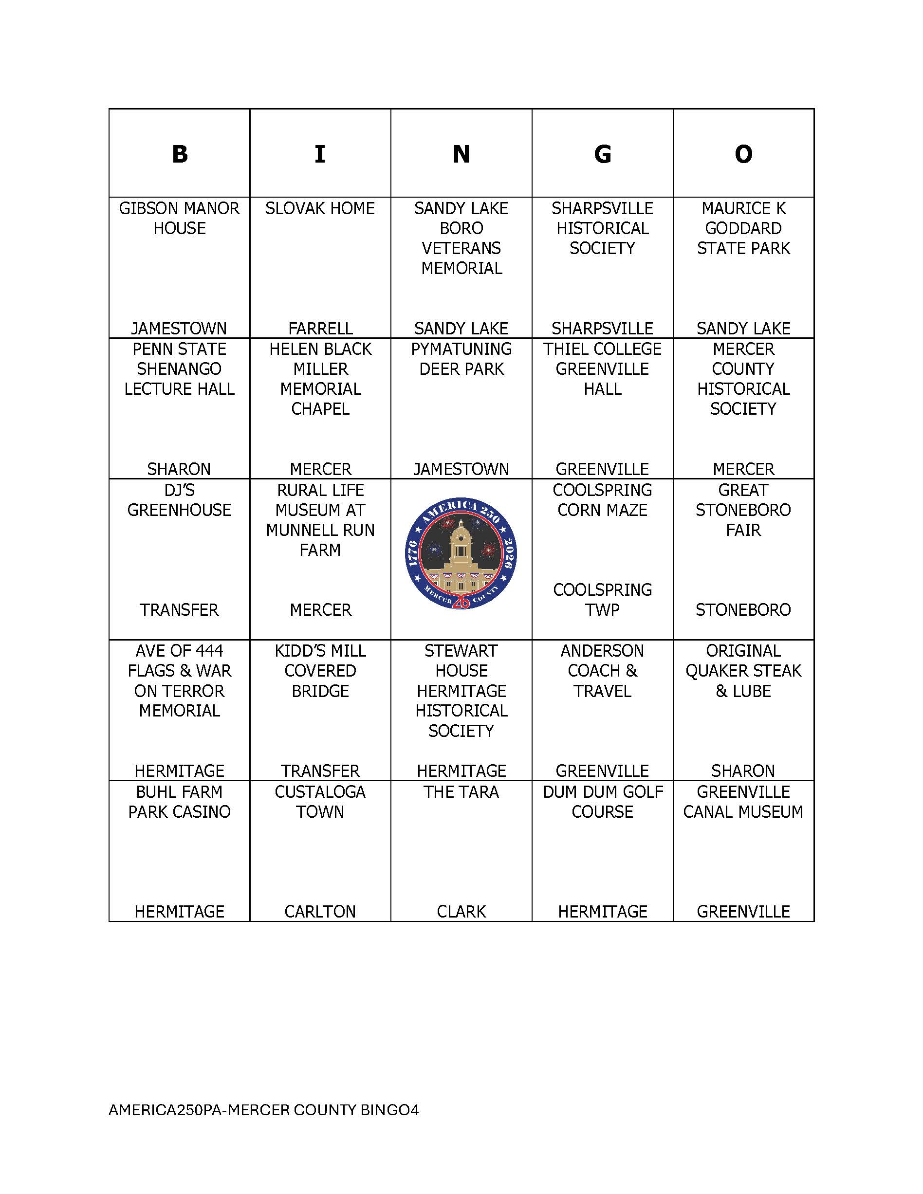 Bingo Card 4