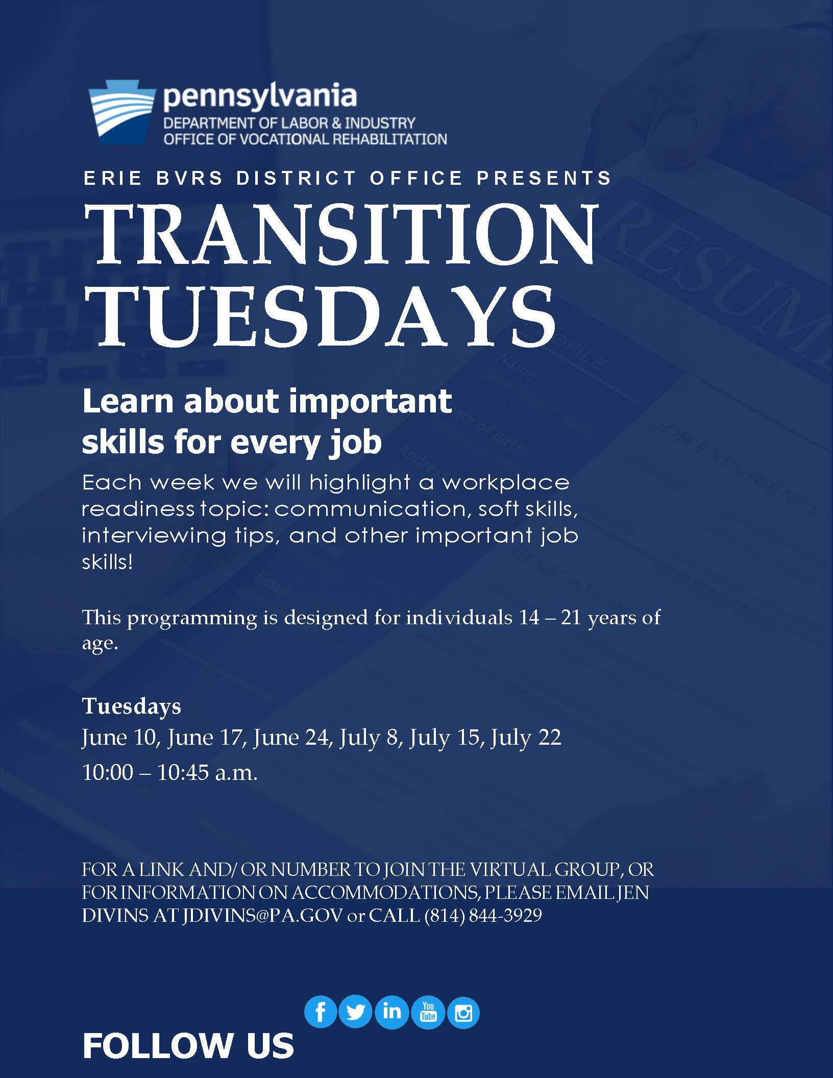 Transition Tuesdays Flyer