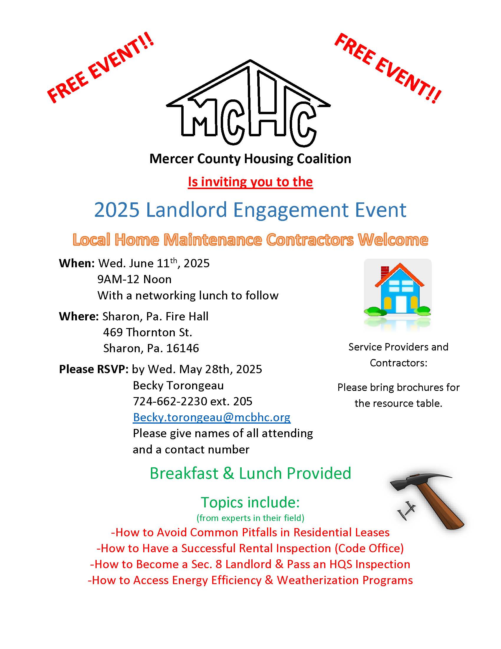 2025 Landlord Engagement Event Flyer