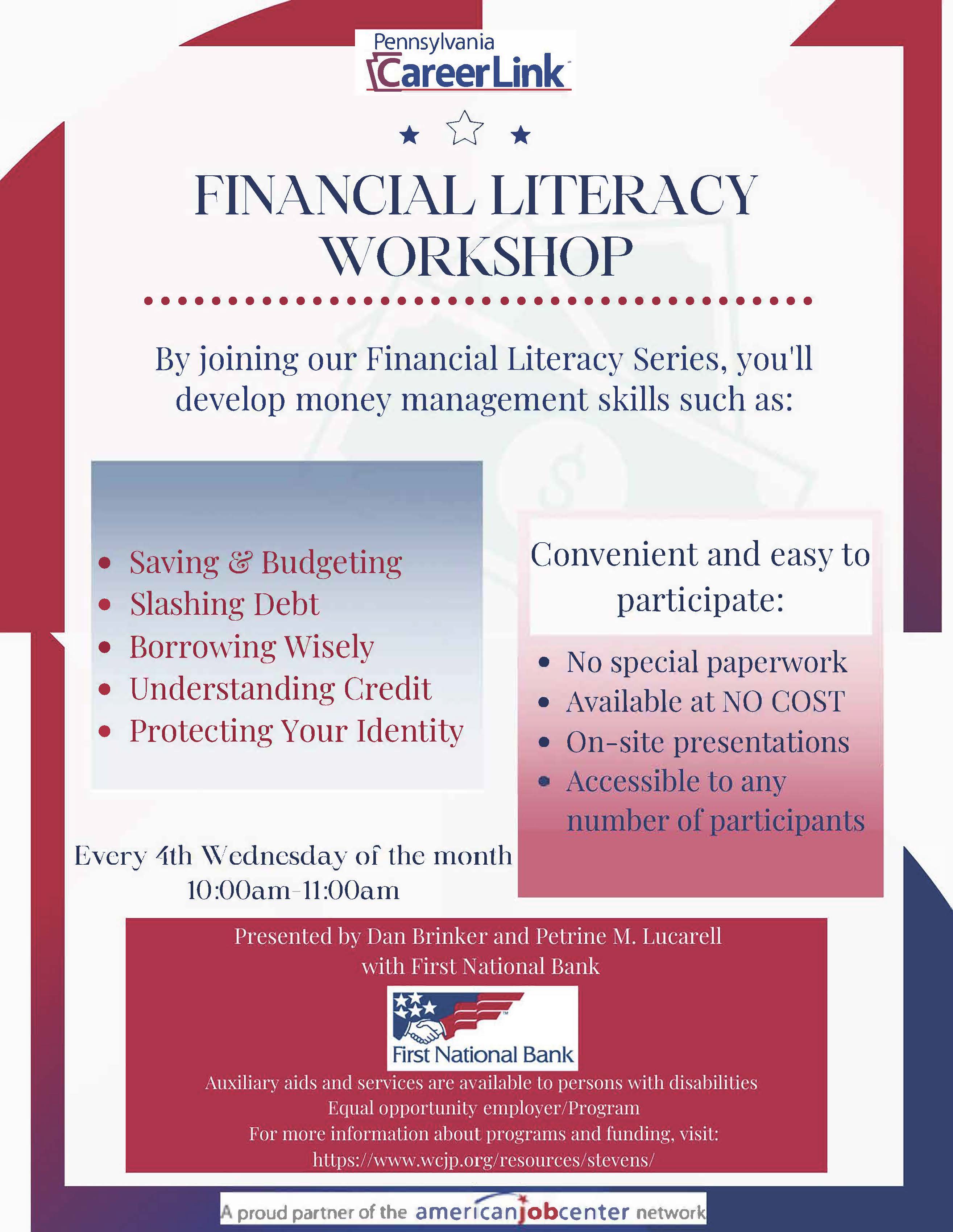 Financial Literacy Workshop Flyer