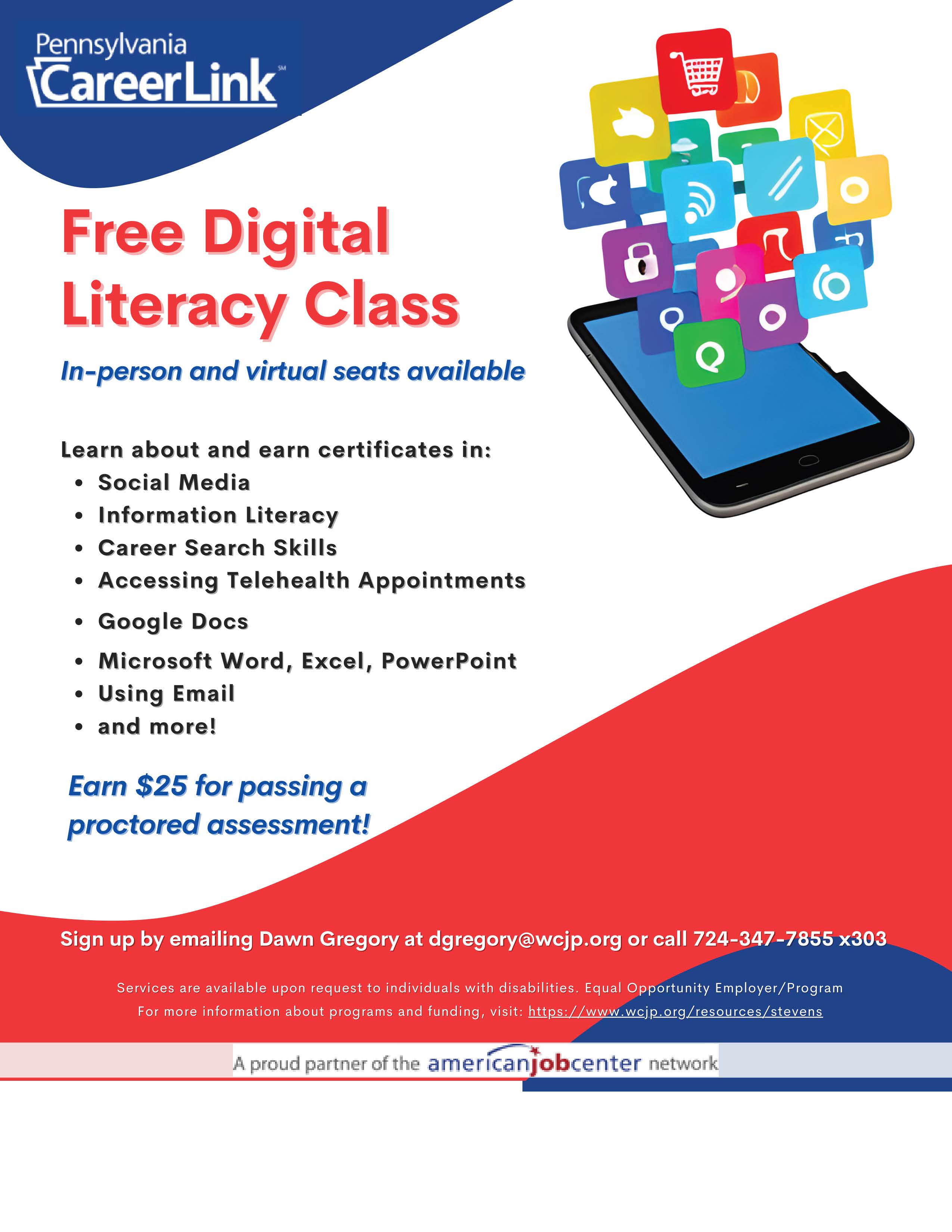 Free Digital Literacy Class Flyer