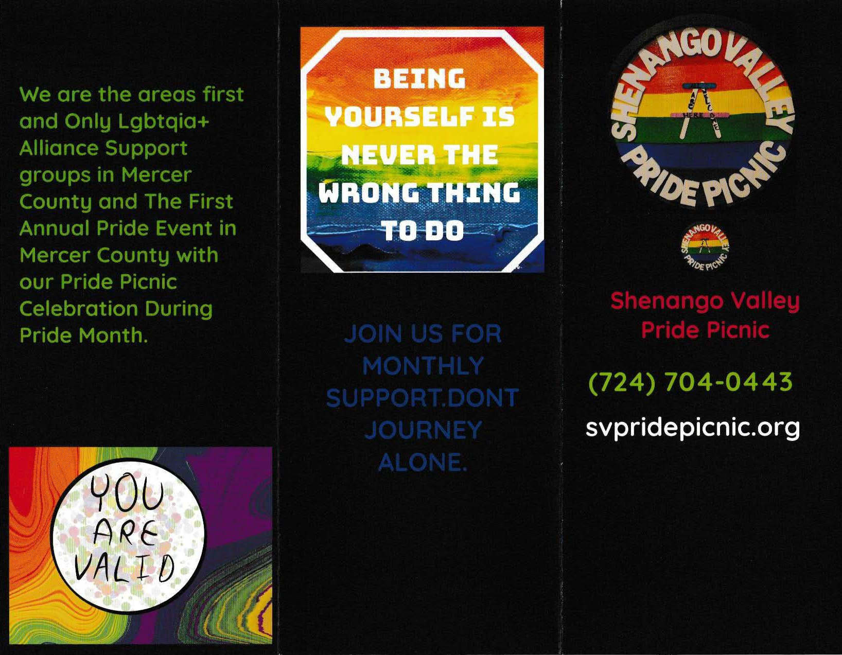 LGBTQIA+ Alliance Shenango Valley Brochure  Flyer
