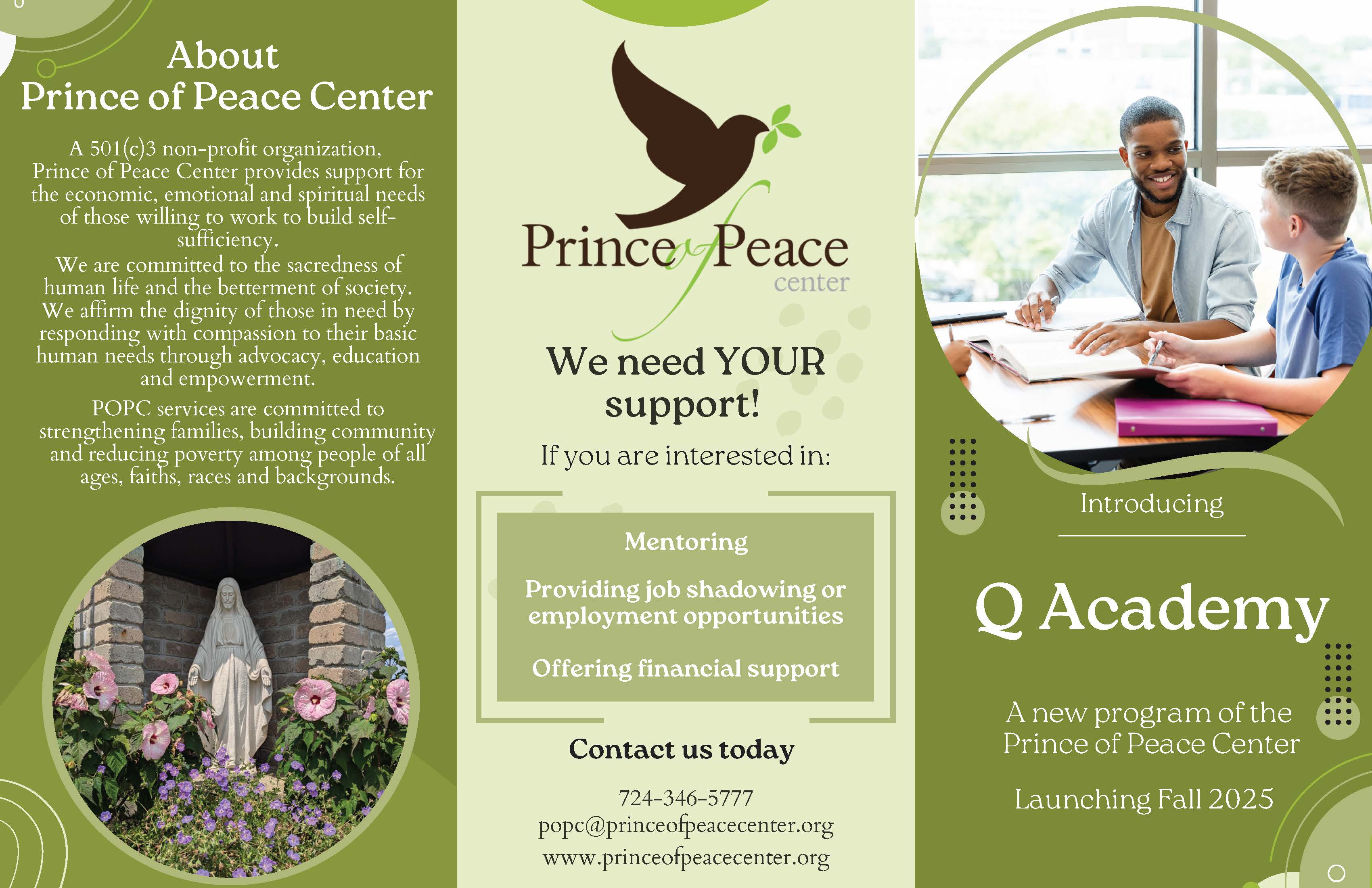 Prince of Peace Q Academy Flyer