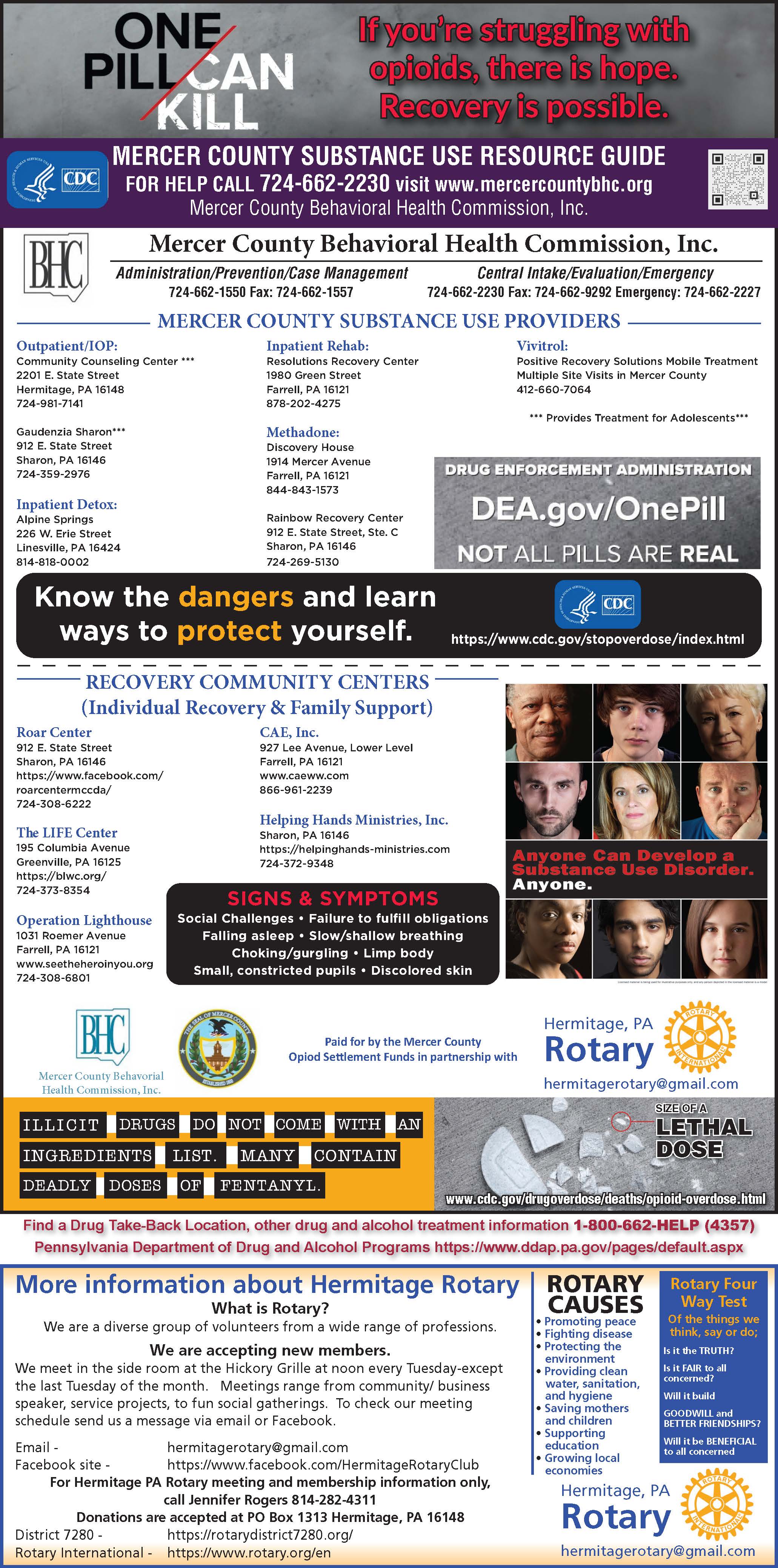 Mercer County Substance Use Resource Guide Flyer
