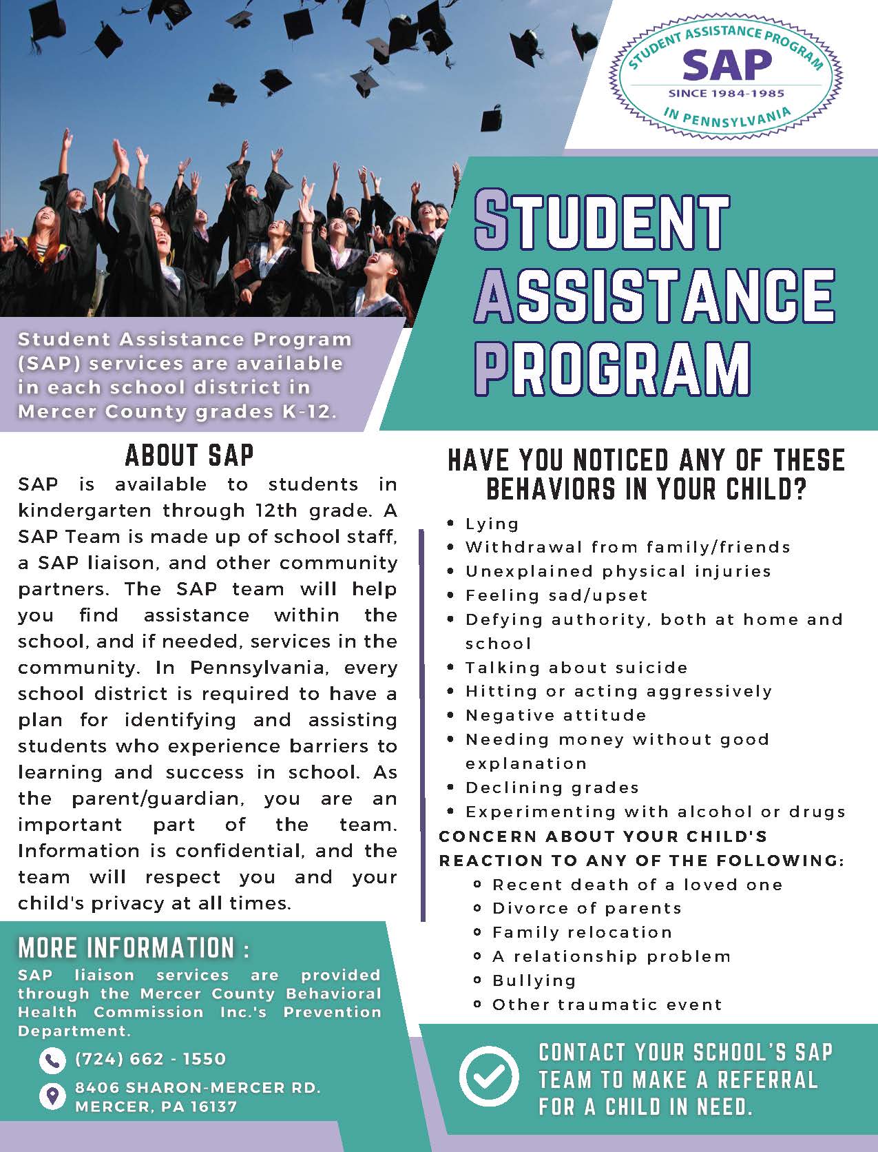 Student Assistance Program Flyer