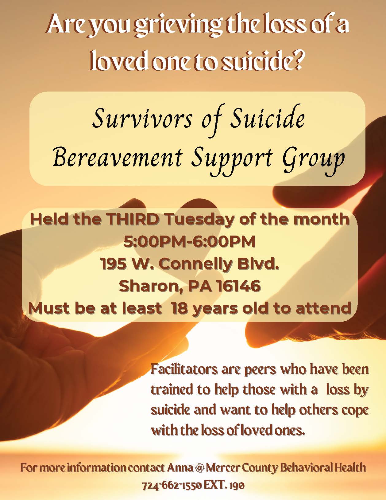 Survivors of Suicide Bereavement Support Group Flyer