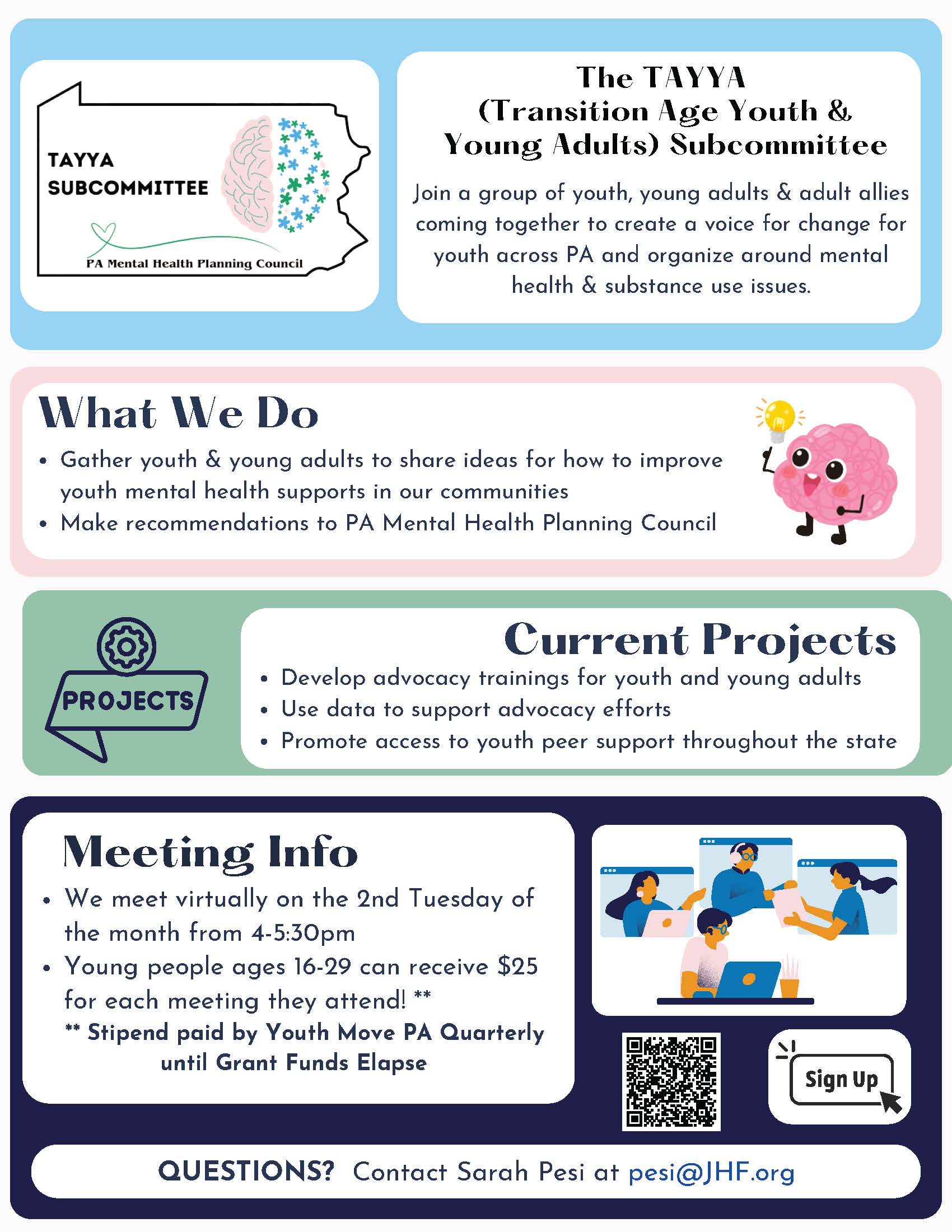 Transition Age Youth & Young Adults Subcommittee Flyer