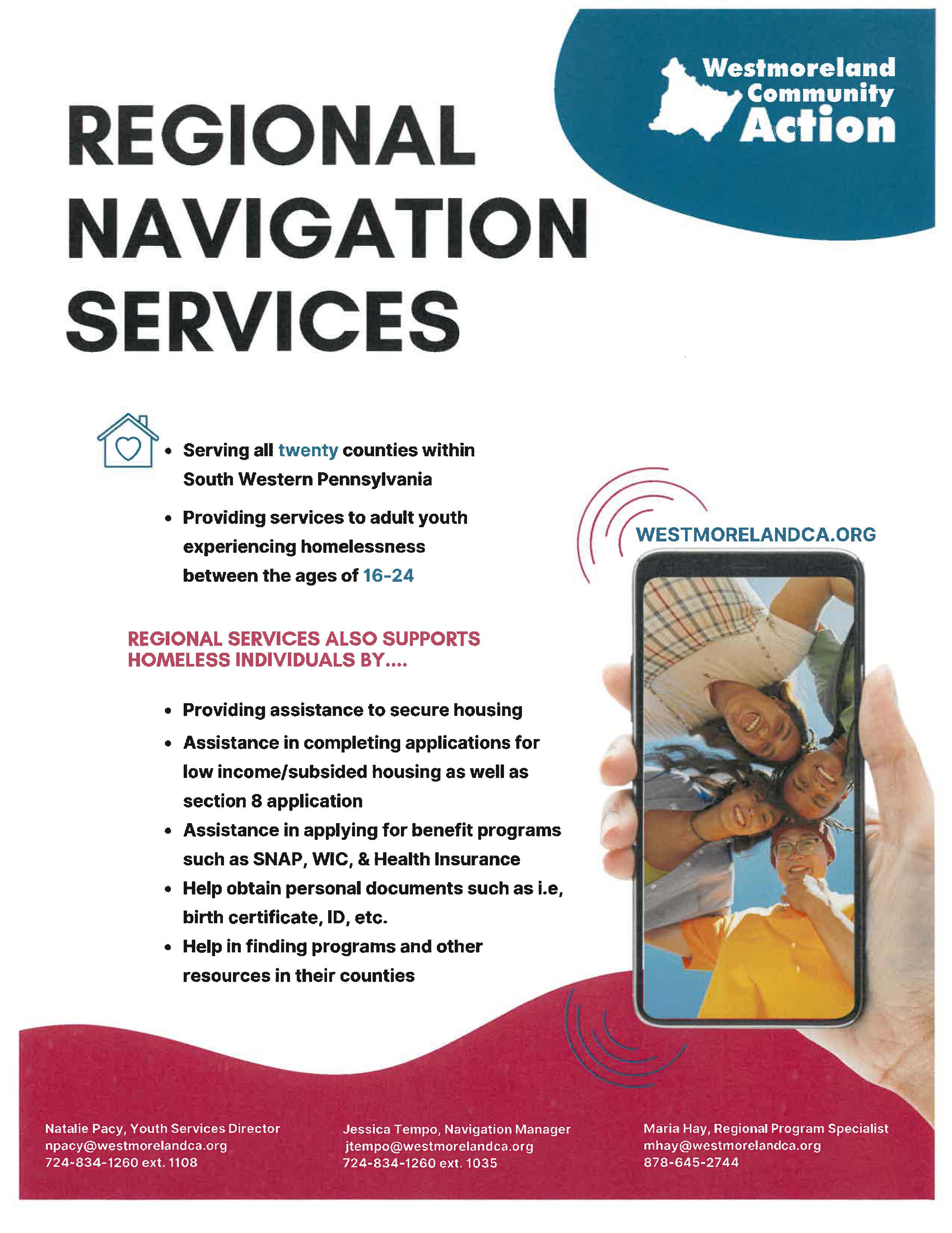 Regional Navigation Services for Homeless Adult Youth Flyer