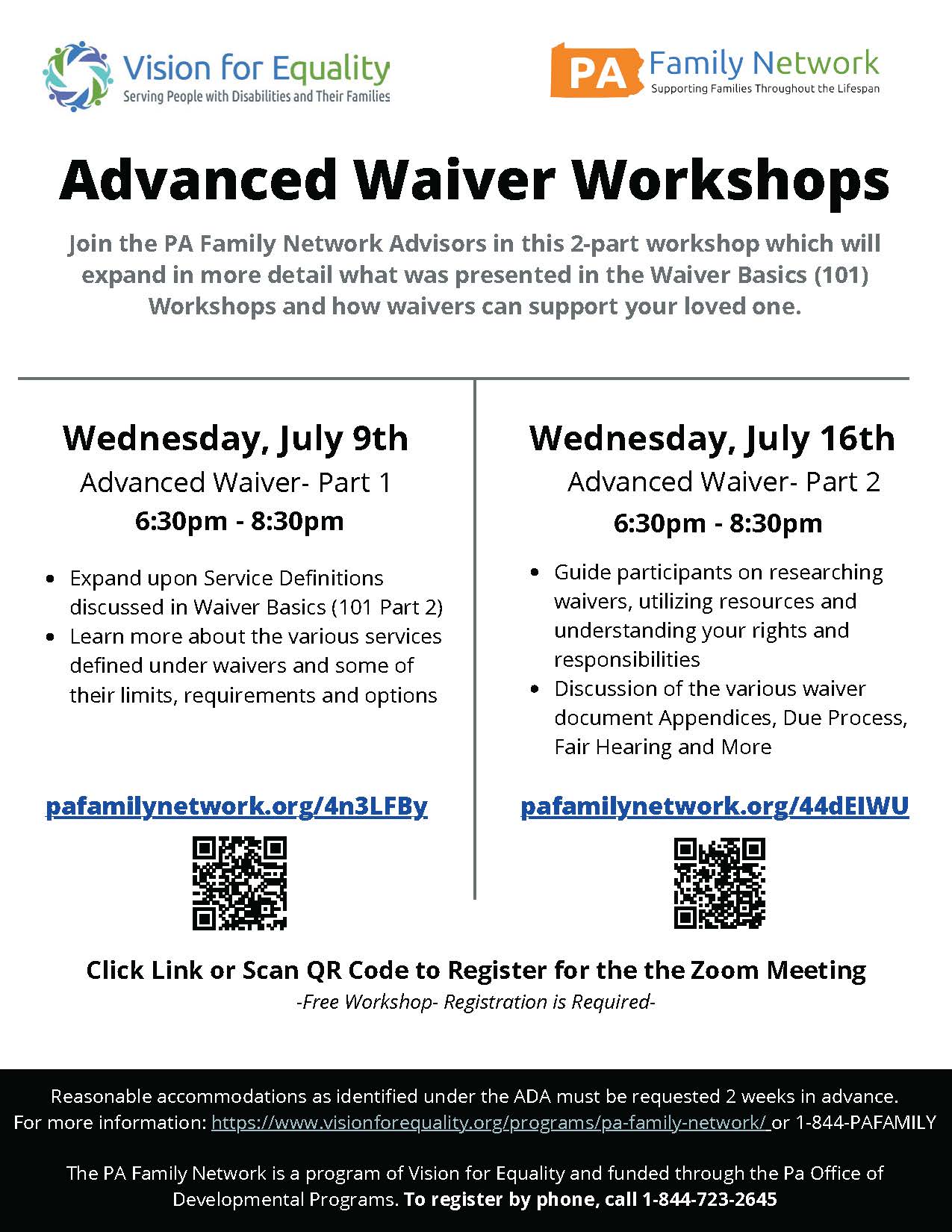 Advanced Waiver Workshops Flyer