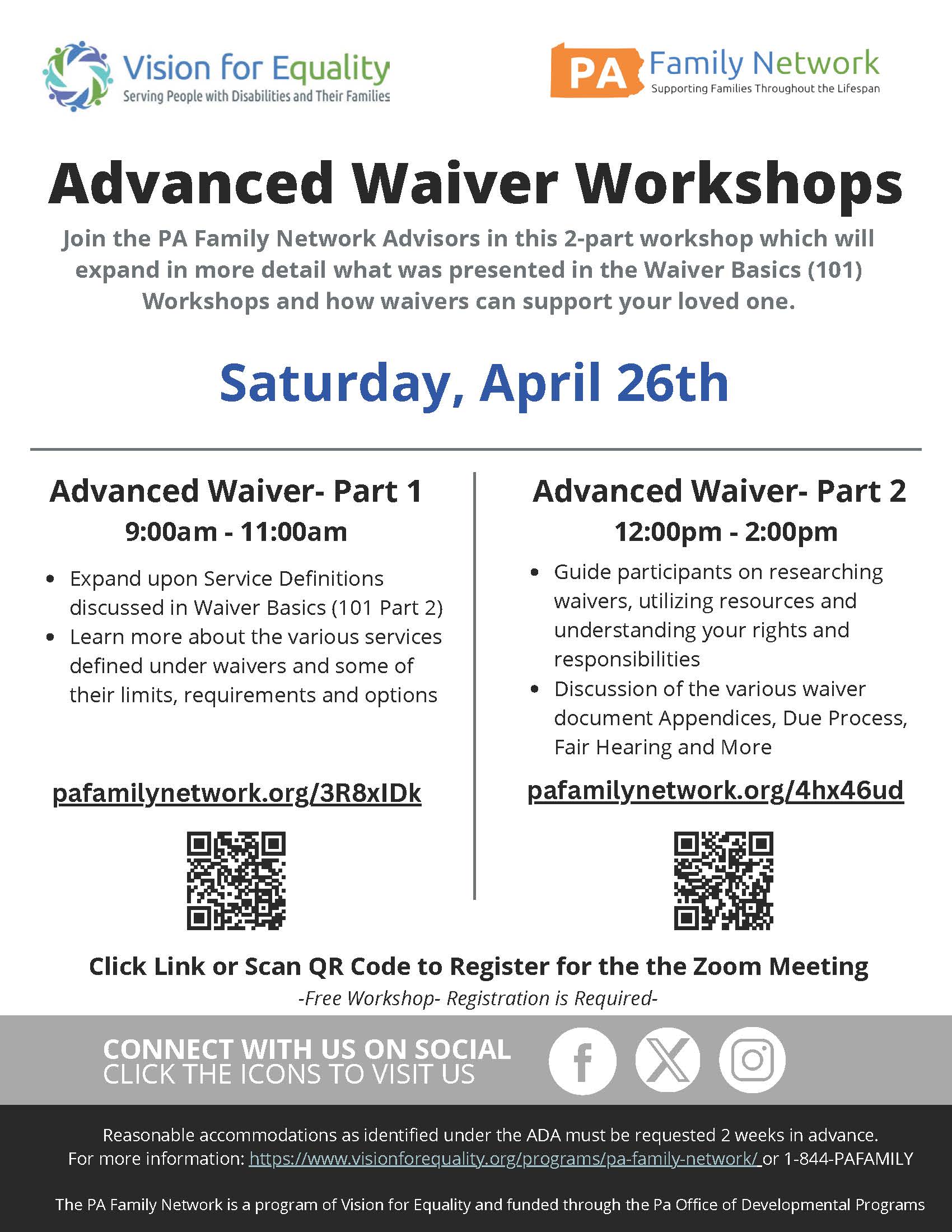 Advanced Waiver Workshops Flyer