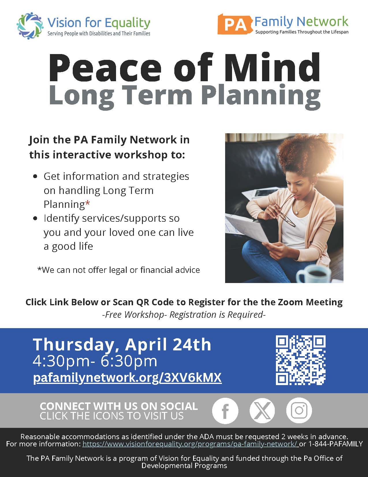 Peace of Mind Long Term Planning Flyer