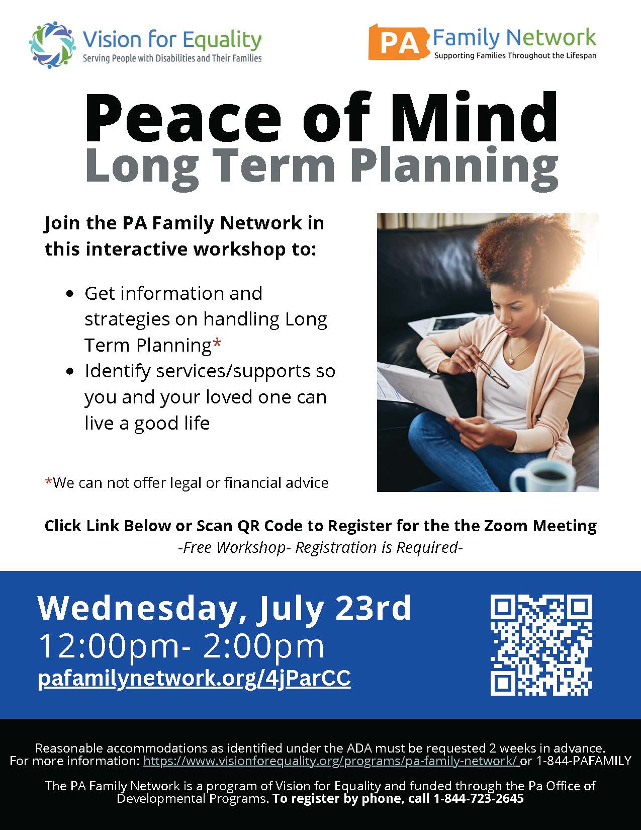 Peace of Mind Long Term Planning Flyer