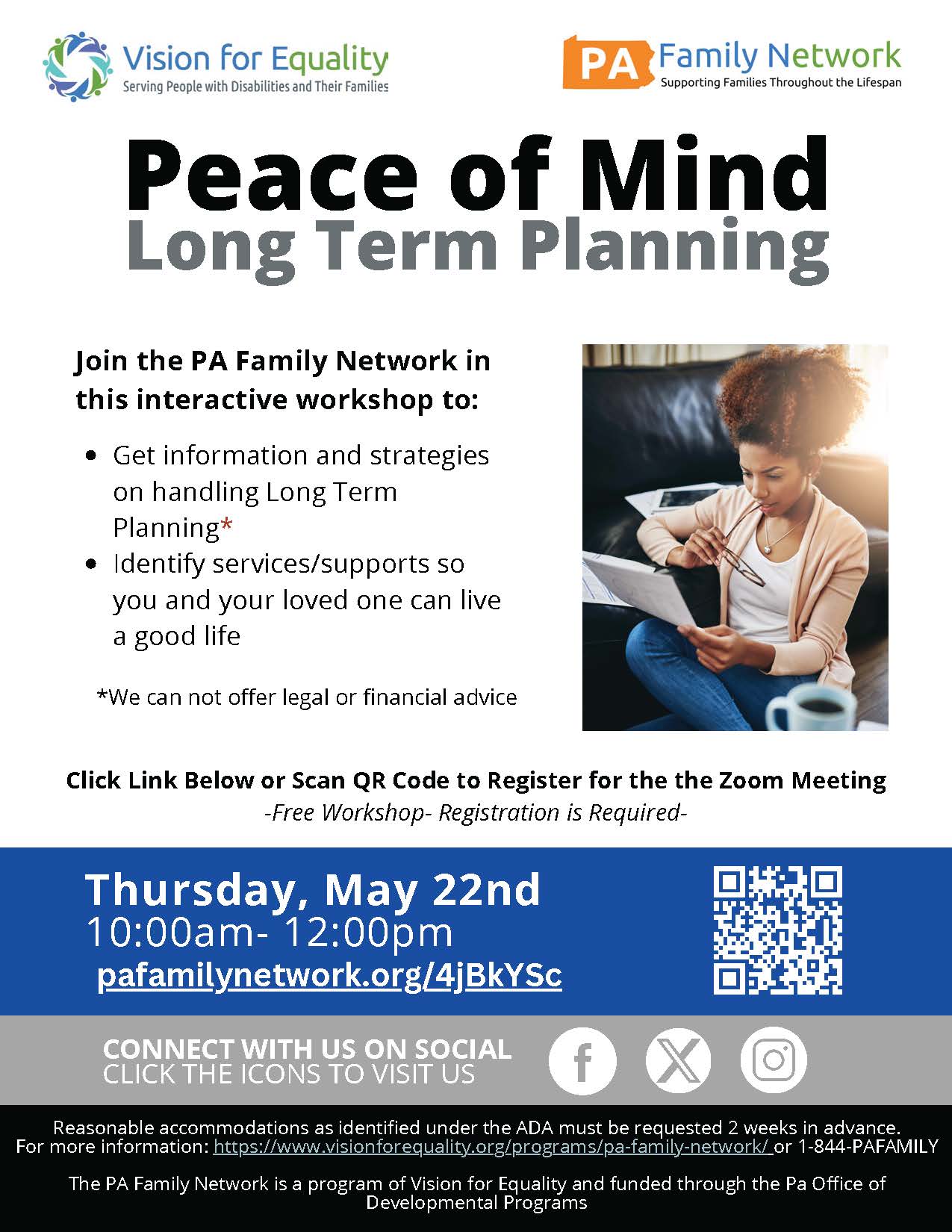 Peace of Mind Long Term Planning Flyer
