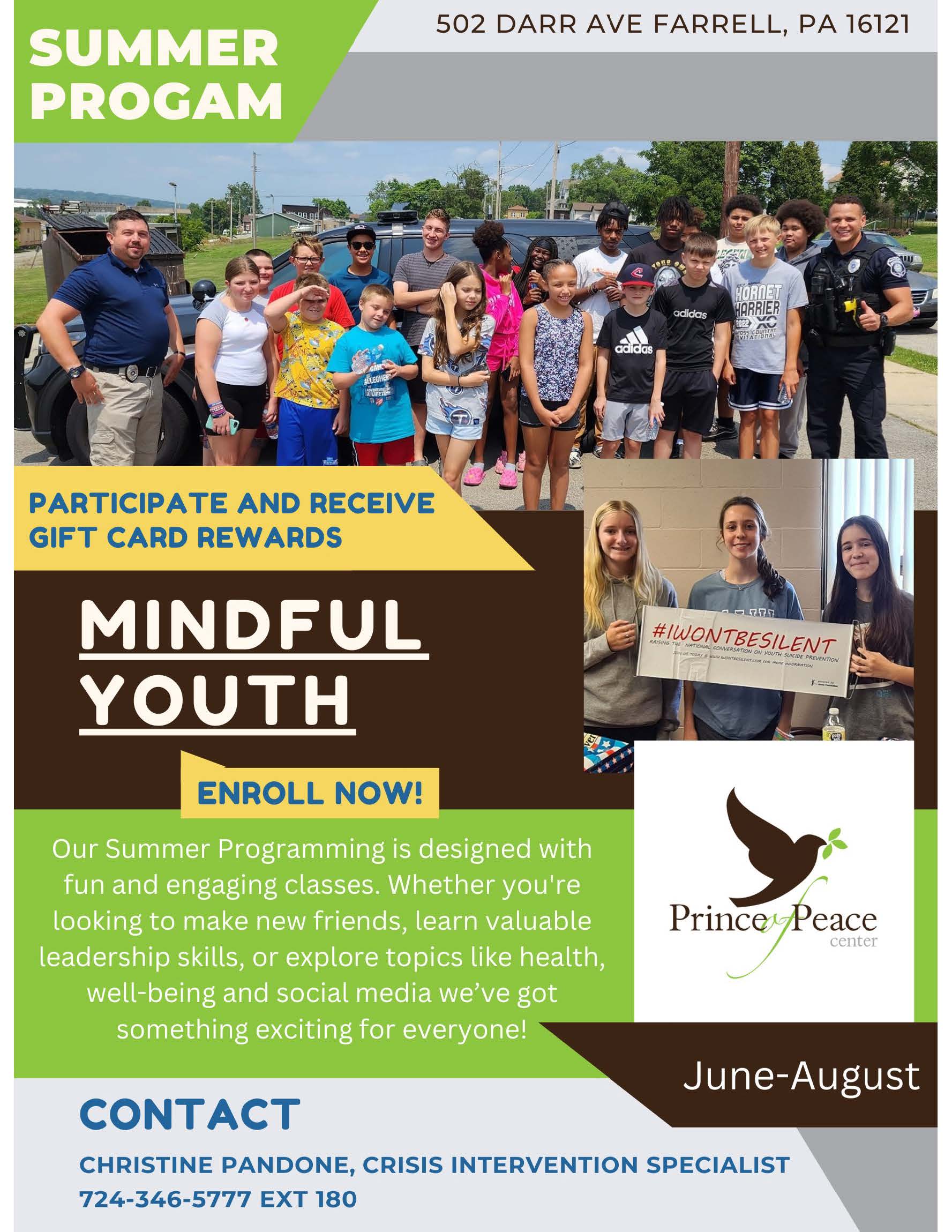 Mindful Youth Summer Program Flyer