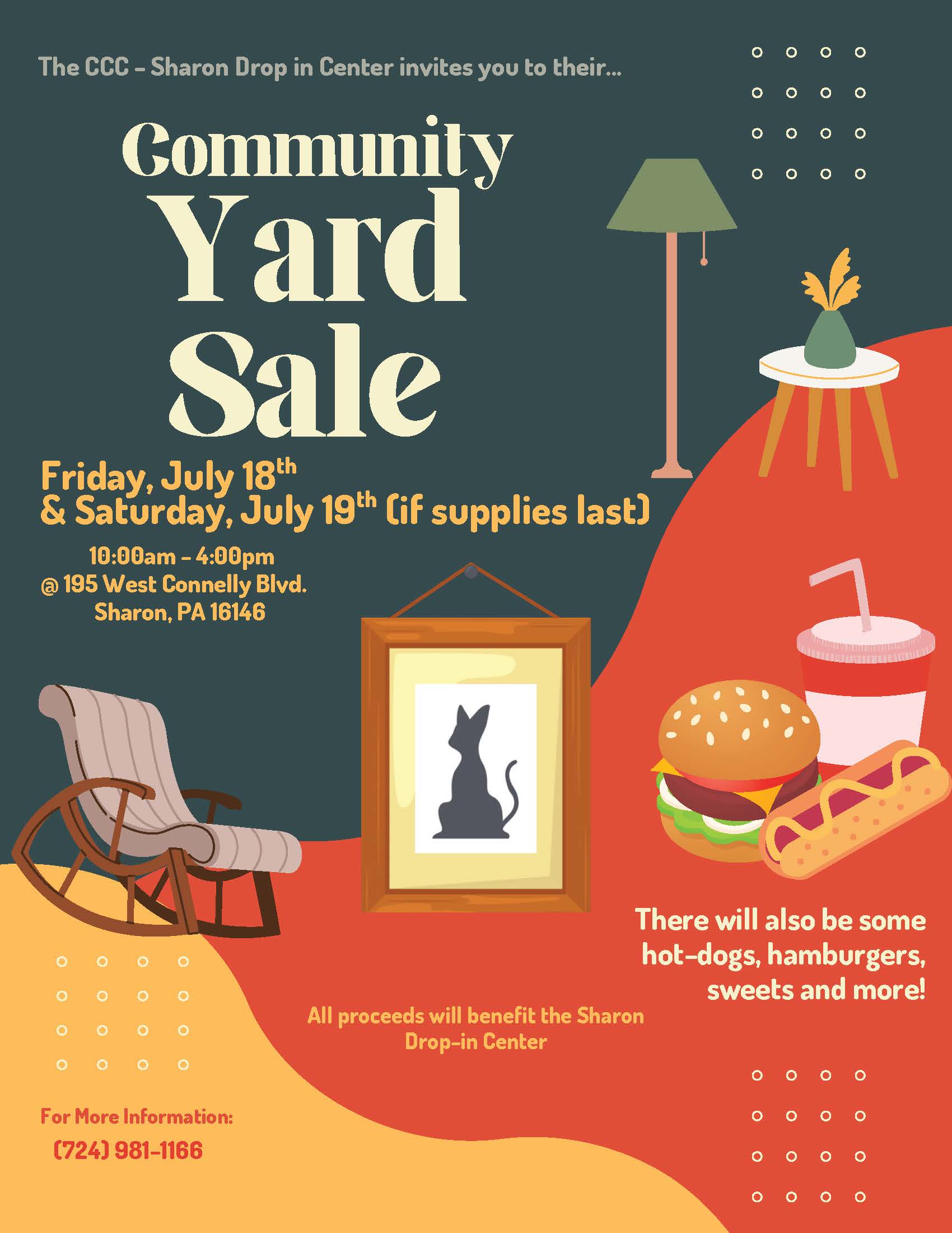 Sharon Drop in Center Yard Sale Flyer