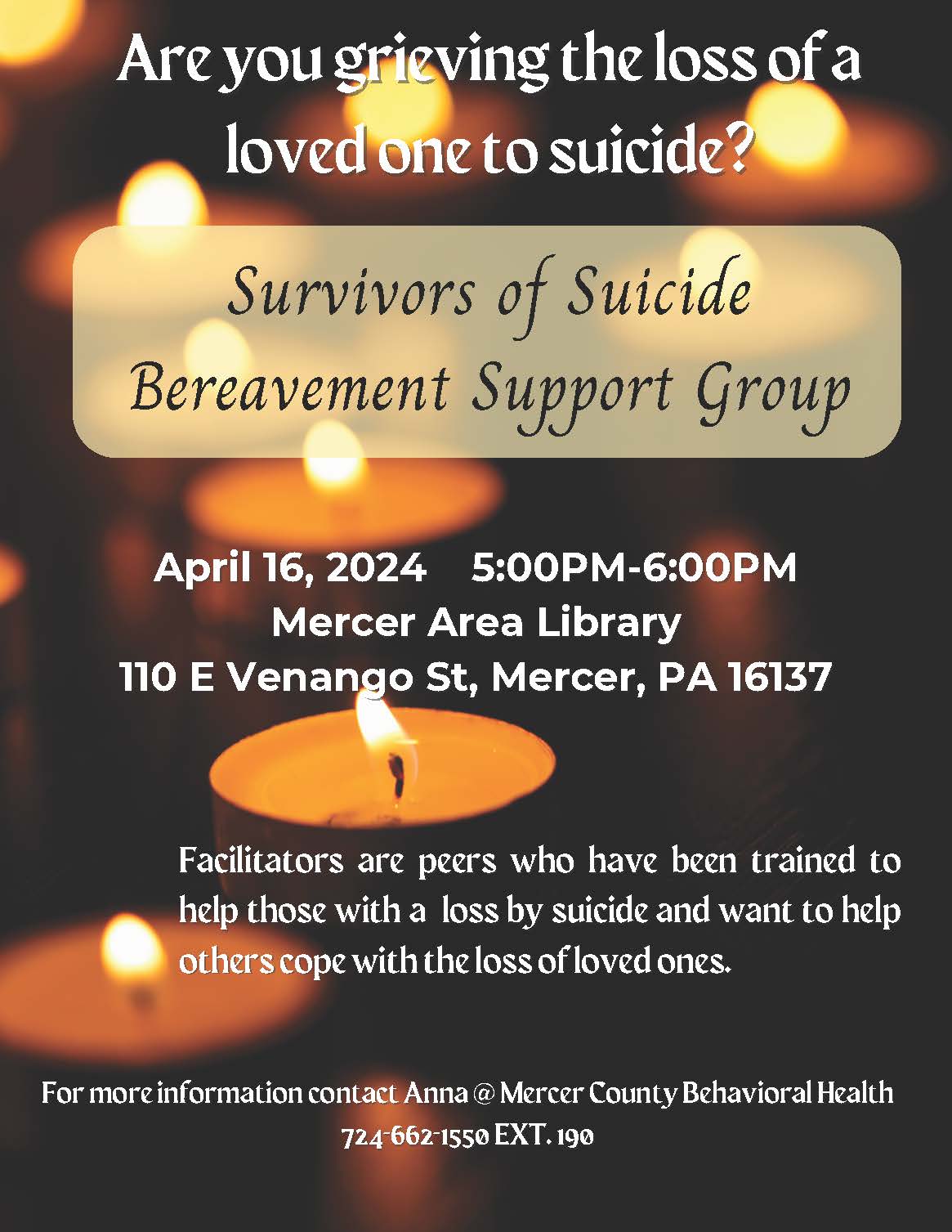Survivors of Suicide Bereavement Support Group Flyer 
