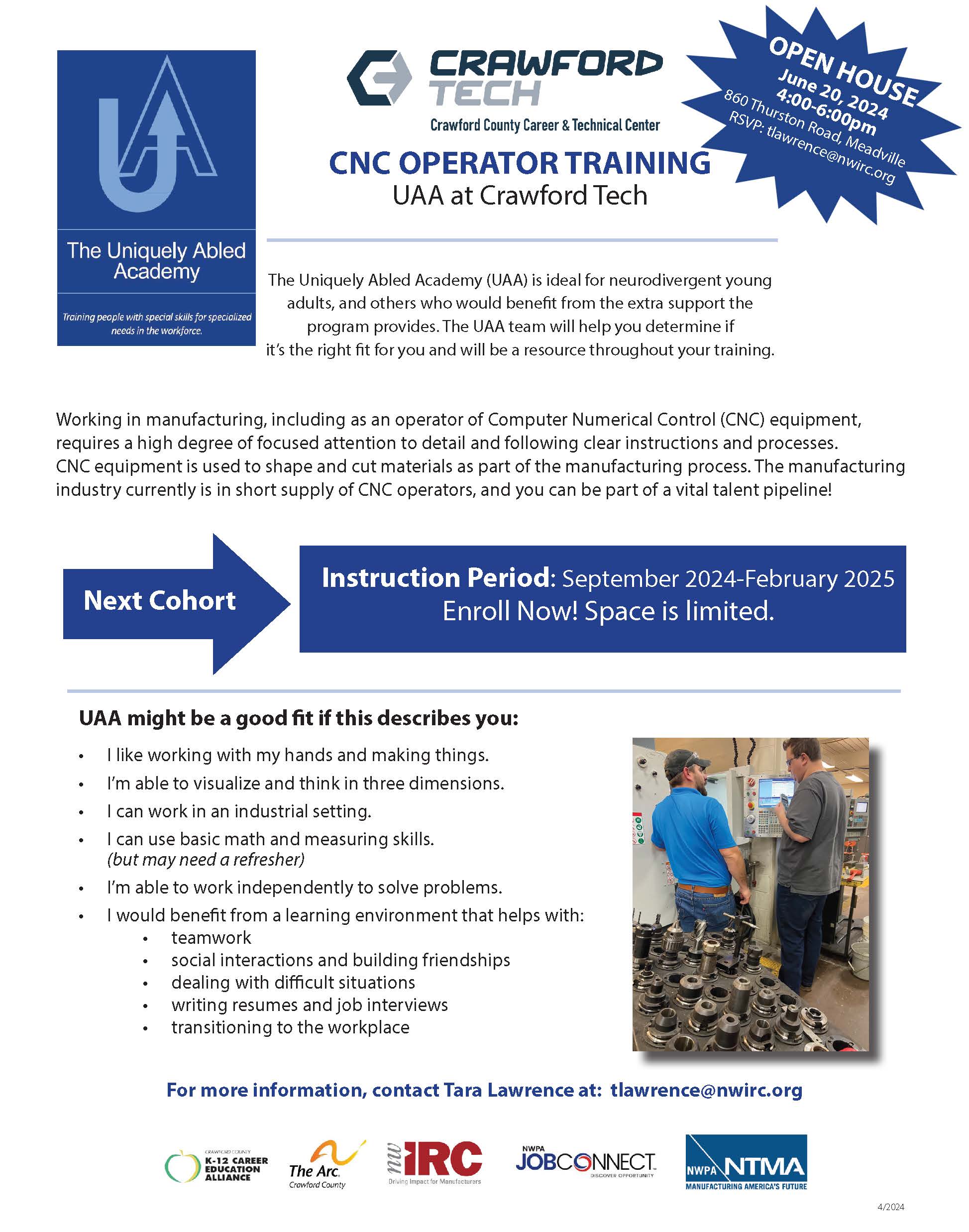CNC Operator Training UAA At Crawford Tech Flyer

