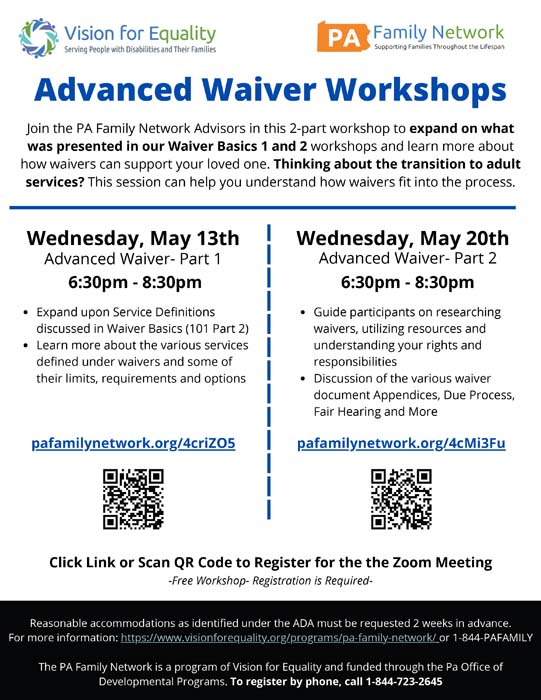 Advanced Waiver Workshops