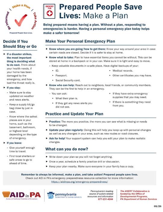 Emergency Preparedness: Make a Plan