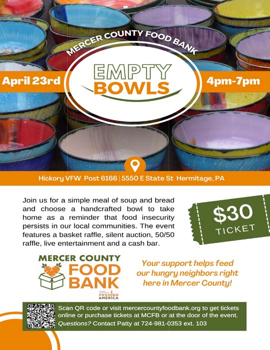 Mercer County Food Bank Empty Bowls