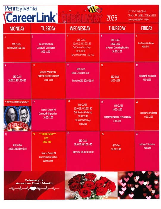 Career Link Calendar