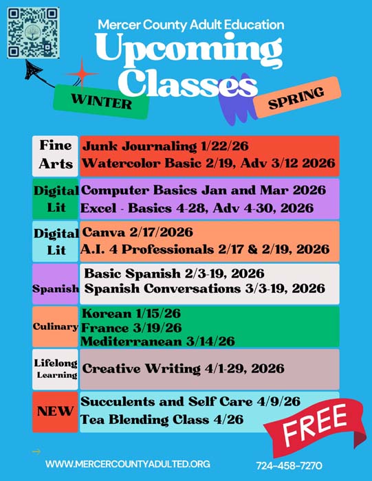 Adult Education Upcoming Classes
