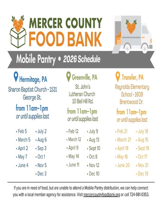 Mobile Pantry 2026 Schedule
