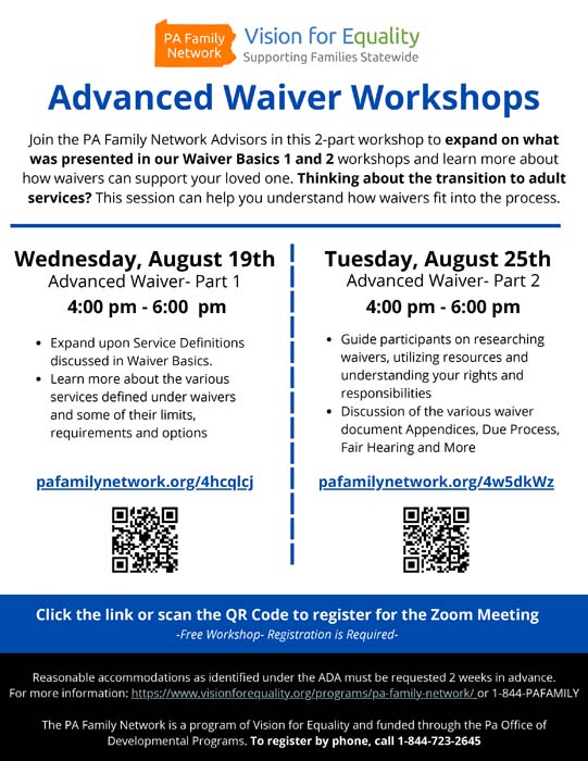 Advanced Waiver Workshops