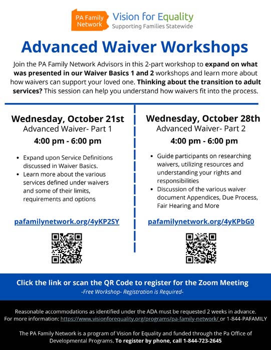 Advanced Waiver Workshops