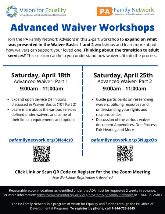Advanced Waiver Workshops