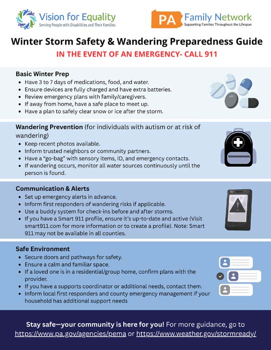Winter Storm Safety & Wandering Preparedness Guide