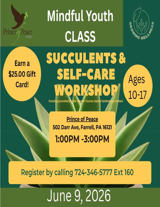 Mindful Youth: Succulents & Self-Care Workshop