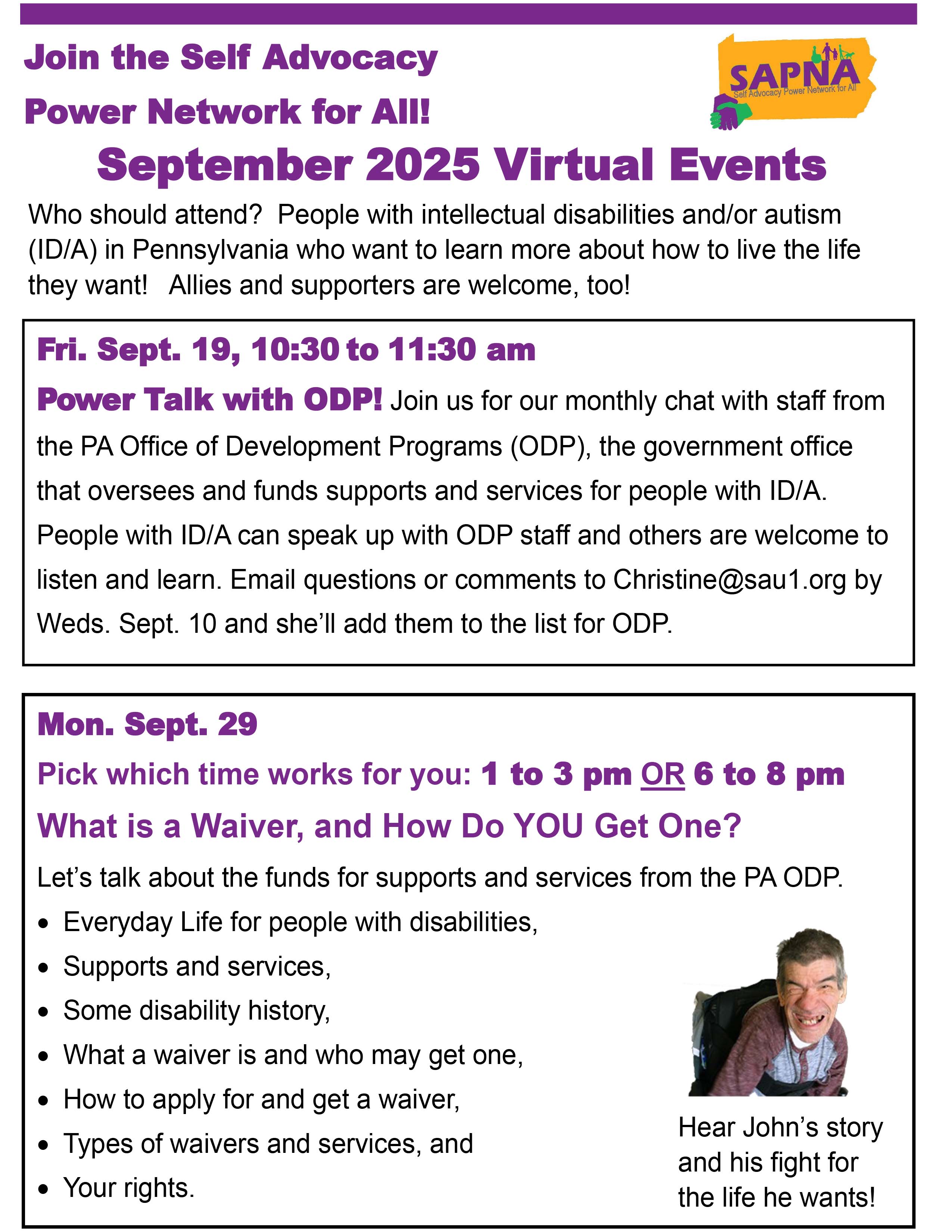 SAU1 September Virtual Events