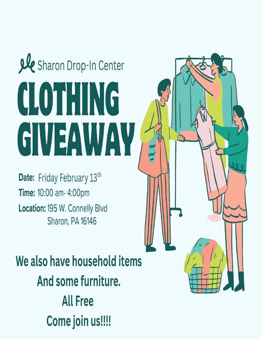Sharon Drop-In Center Clothing Giveaway