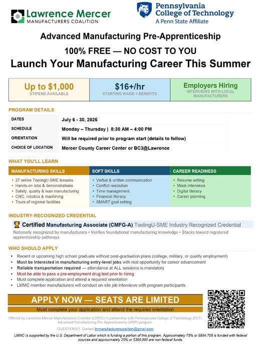 Advanced Manufacturing Pre-Apprenticeship