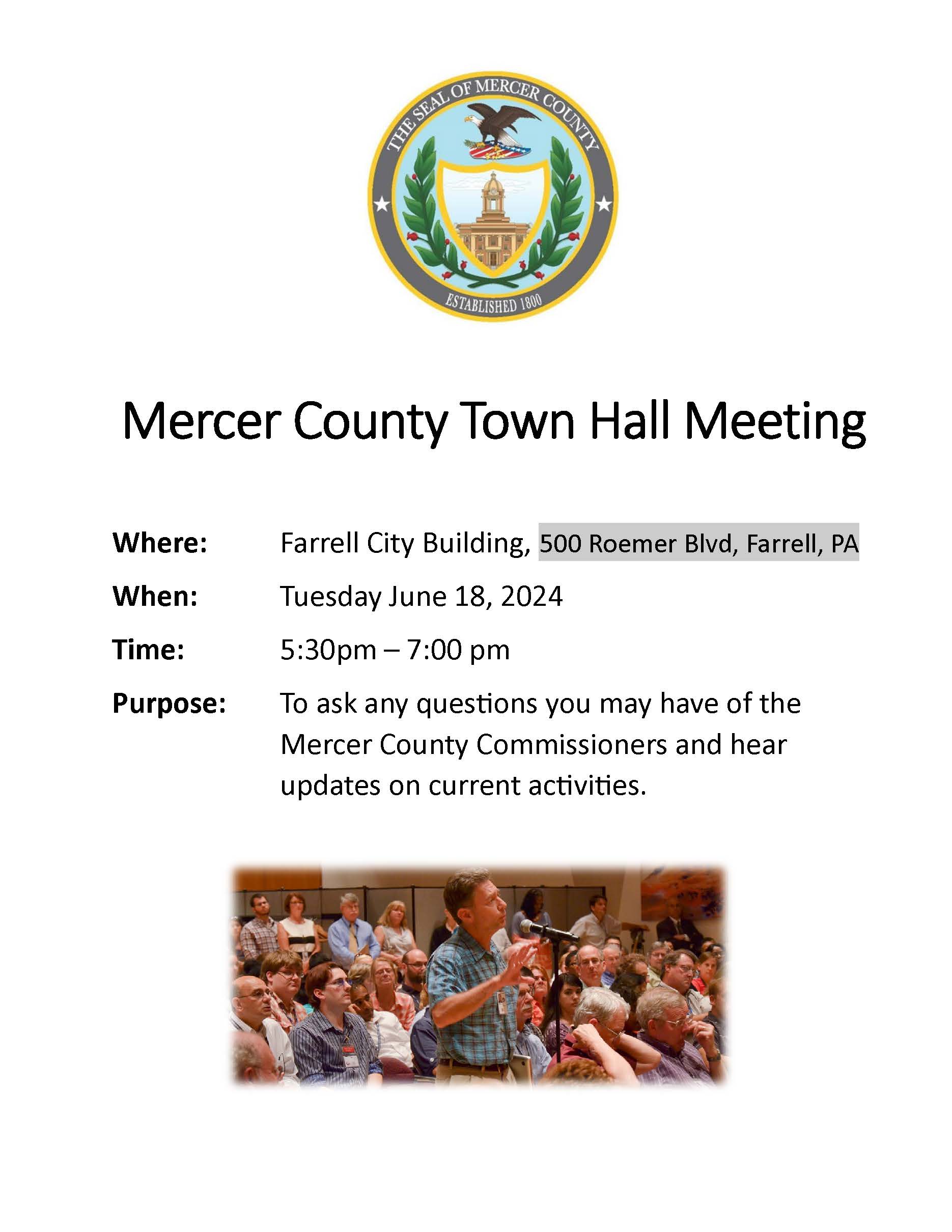 Mercer County Town Hall Meeting Flyer