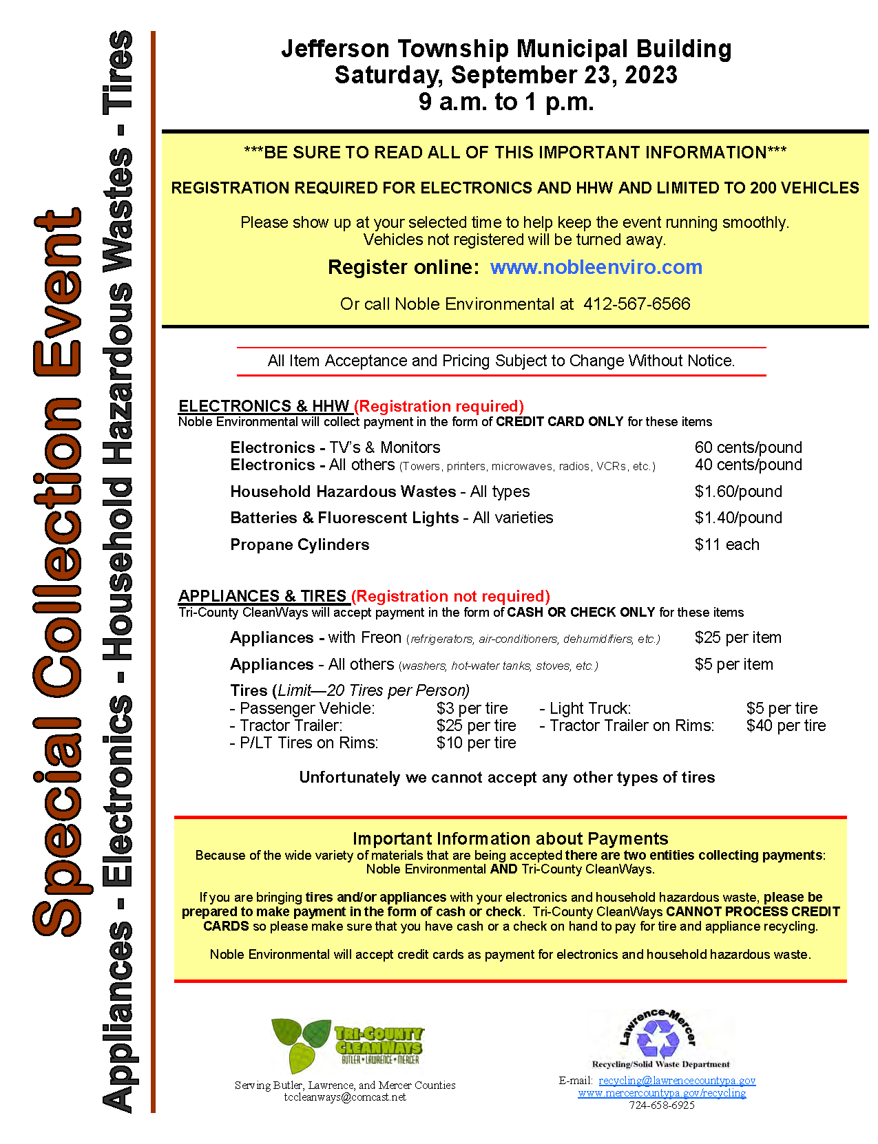 Monthly Drop-Off Station FlierSpecial Collection Event Flyer