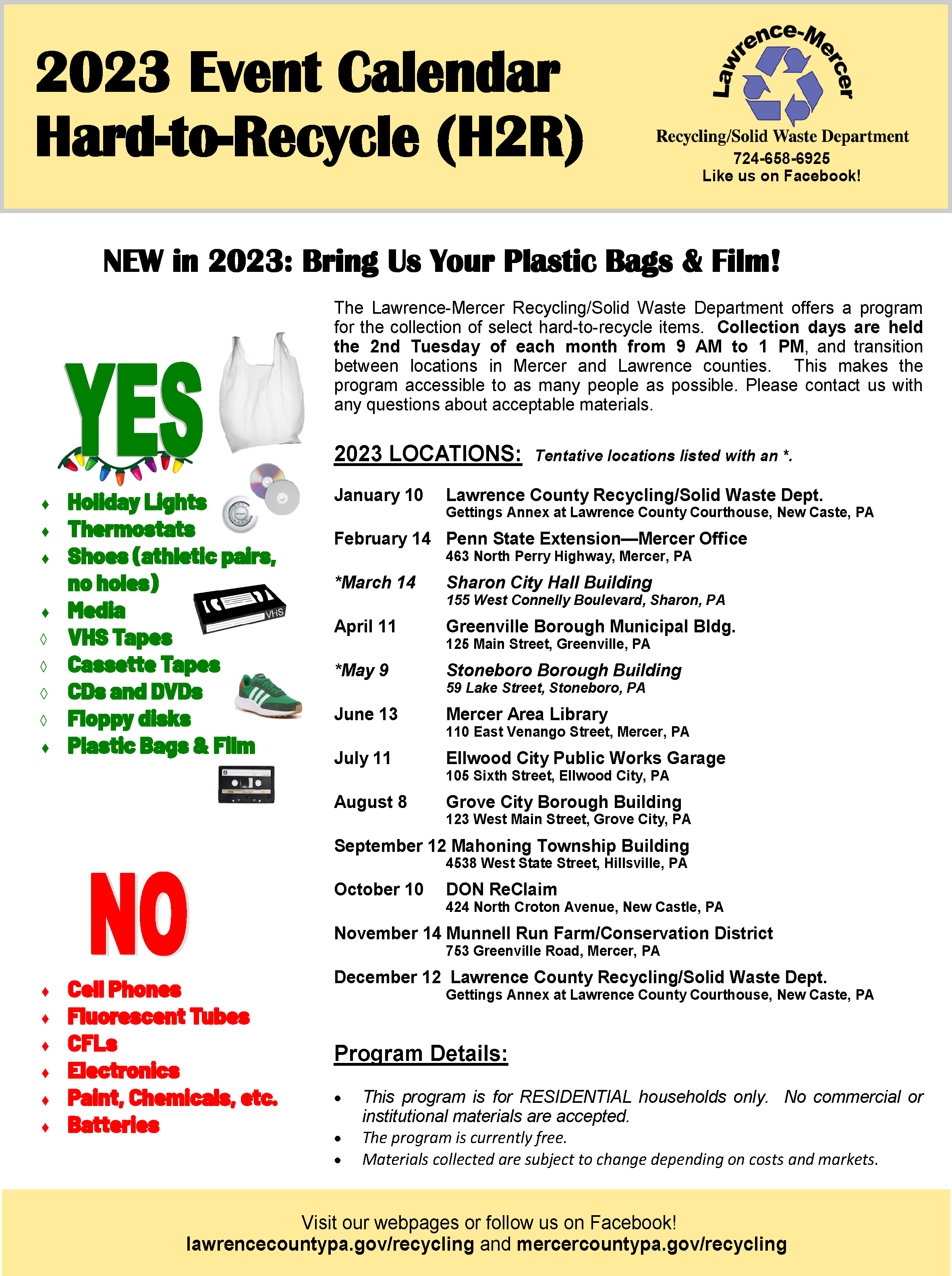 Monthly Drop-Off Station Flier