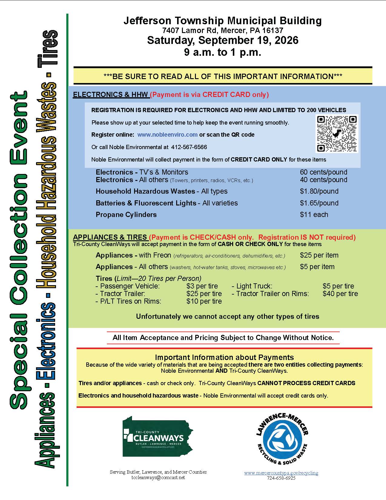 2026 Special Collection Event Flier
